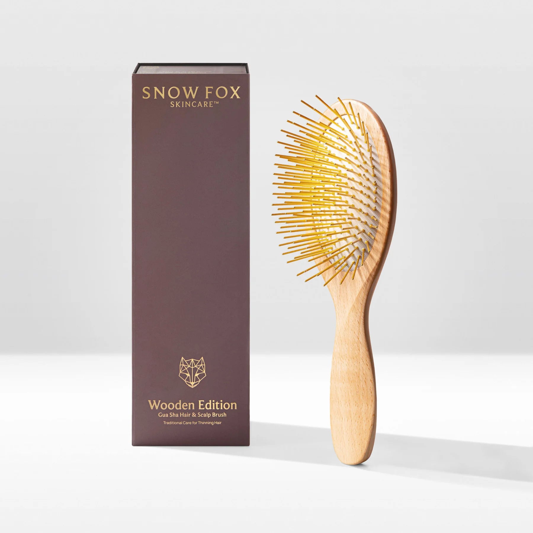 Snow Fox Skincare Gua Sha Hair & Scalp Brush: Premium Wooden Snow Fox Skincare Gua Sha Hair & Scalp Brush: Premium Wooden